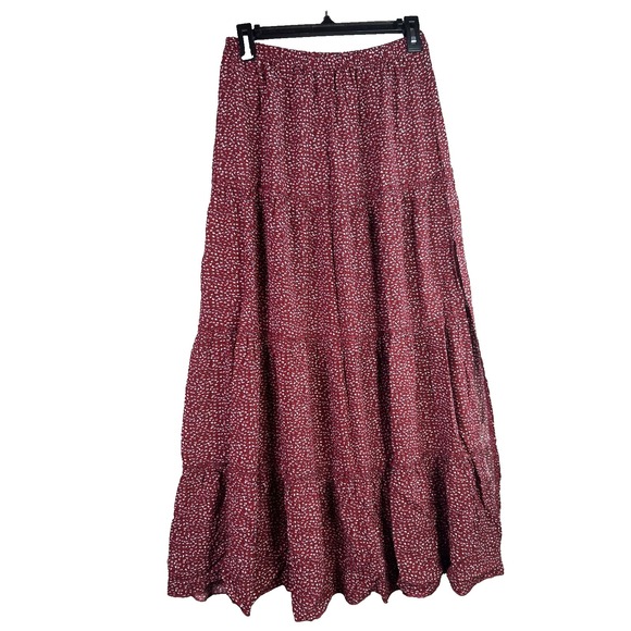 2/$30‎ Fashion Nova maxi skirt Boho Bohemian Flowy Tiered Floral Printed  sz S - Picture 1 of 14